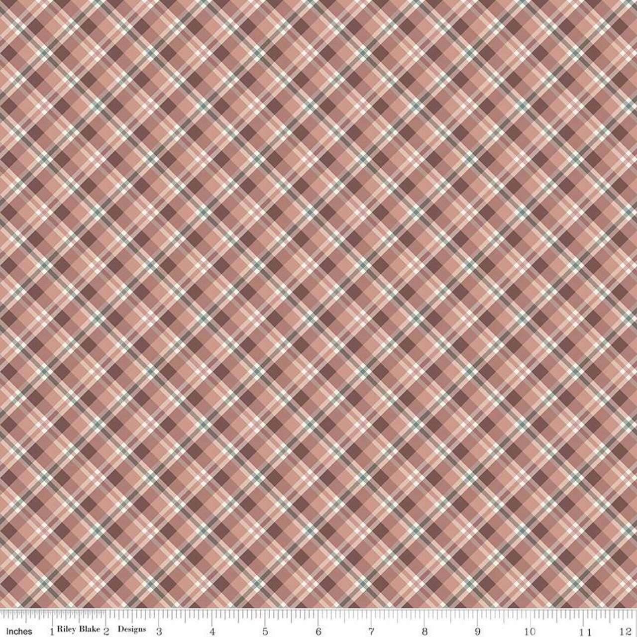 Fabric Riley Blake Dusty Rose Prairie Plaid Evening on the Prairie by the Quarter Yard C16745-DUSTYROSE